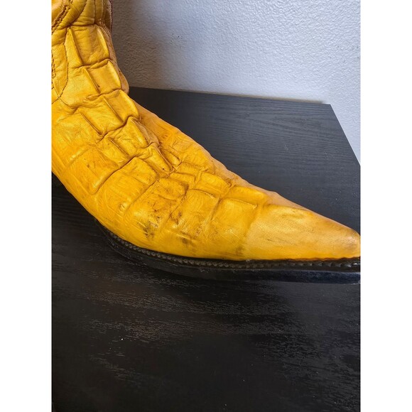 Yellow, vintage old rider cowboy boots. Size 6 - Picture 5 of 12
